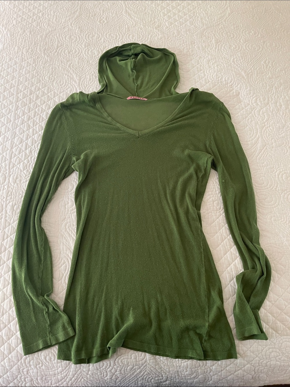 velvet by Graham & Spencer/ Green Mesh Knit Top